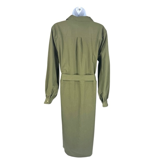 Olive Tory Green Lantern Sleeve Shirt Dress Midi XL NWT Tuckernuck - Picture 8 of 12